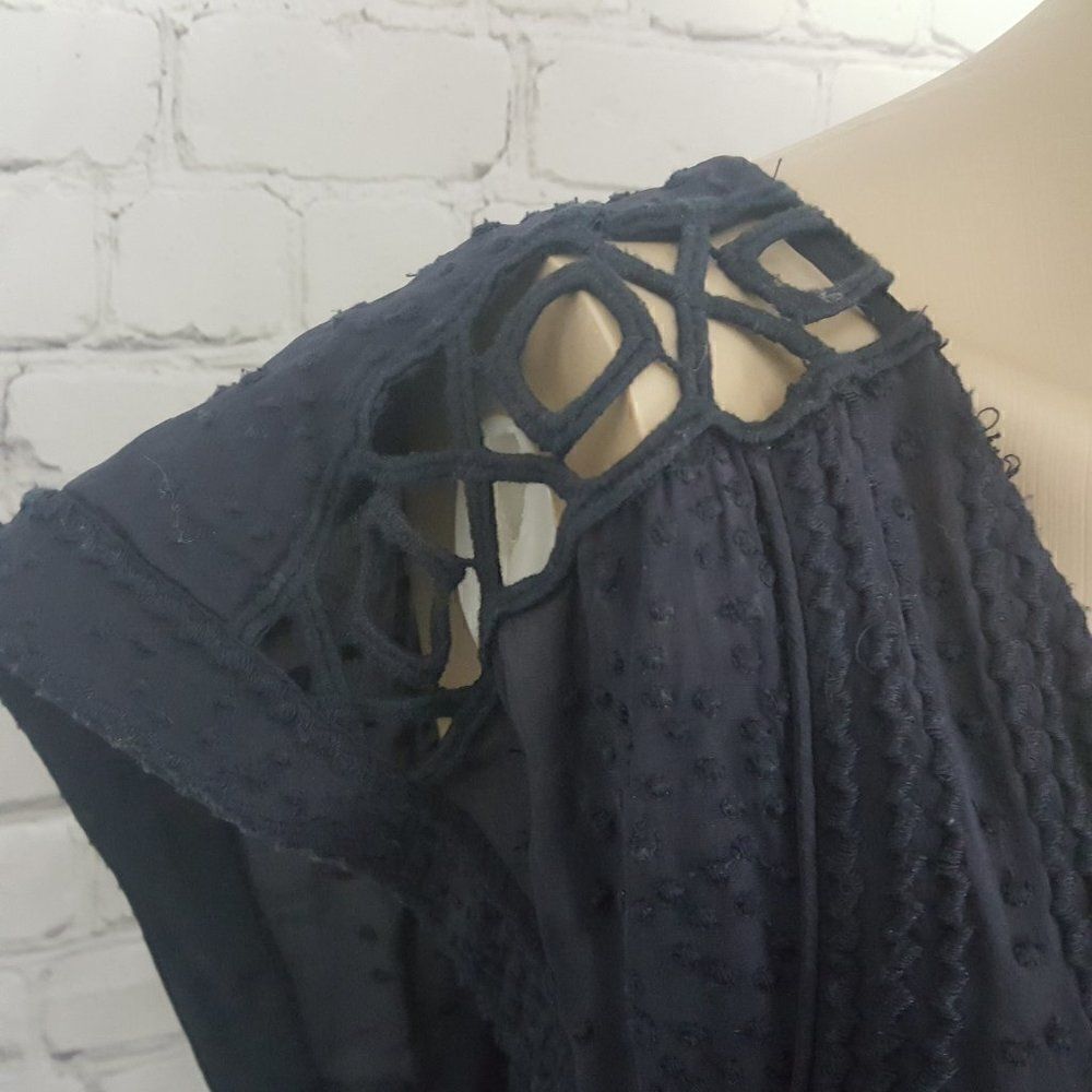 IRO Austin Romper Navy Blue embroidered 40 8 NEW - Picture 3 of 10